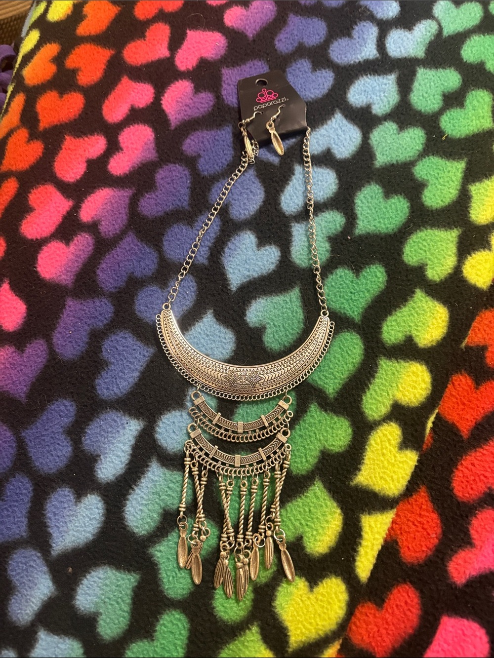 paparazzi Silver Boho Layered Fringe Necklace